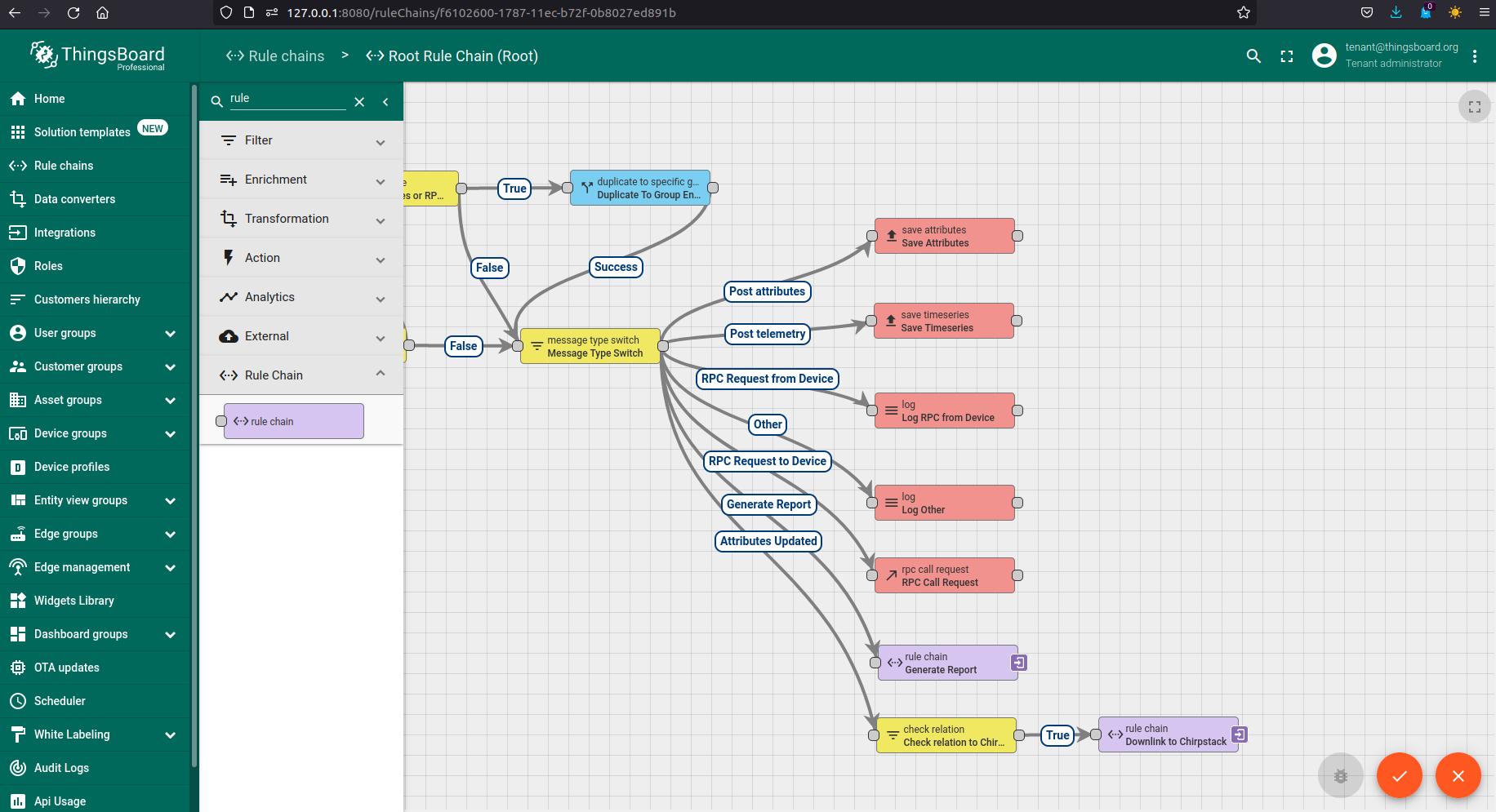 Add "True" relation to rule-chain node from check relation rule-node
