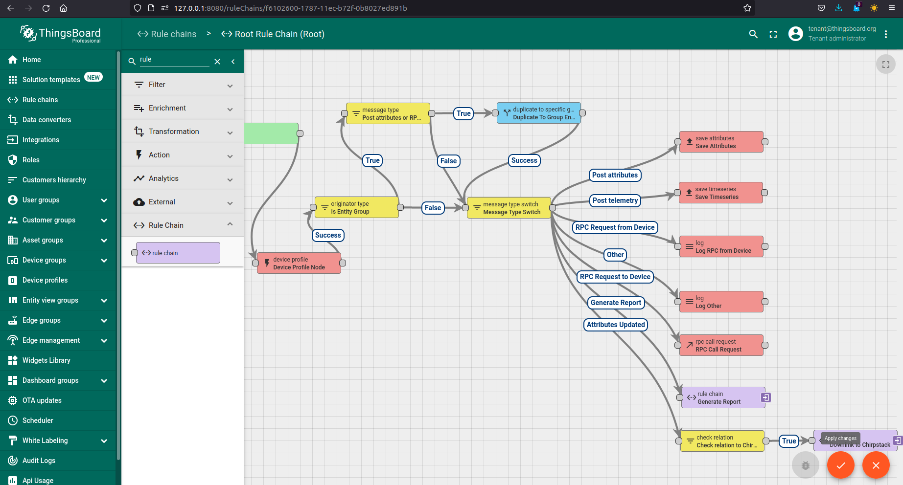 Save root rule-chain