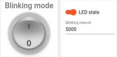 Change LED state using switch widget to continuous lightning.