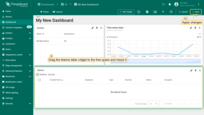 Scroll down to find the "Alarms table" widget. Once you find it, click and drag it over to a free spot. Adjust its size to fit your needs. After you're done tweaking, click "Save" to save the dashboard.