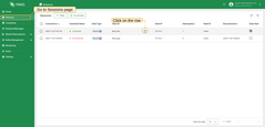 Navigate to the Sessions page. Then click on the row of the table.