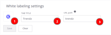 White labeling section in Trendz analytics settings