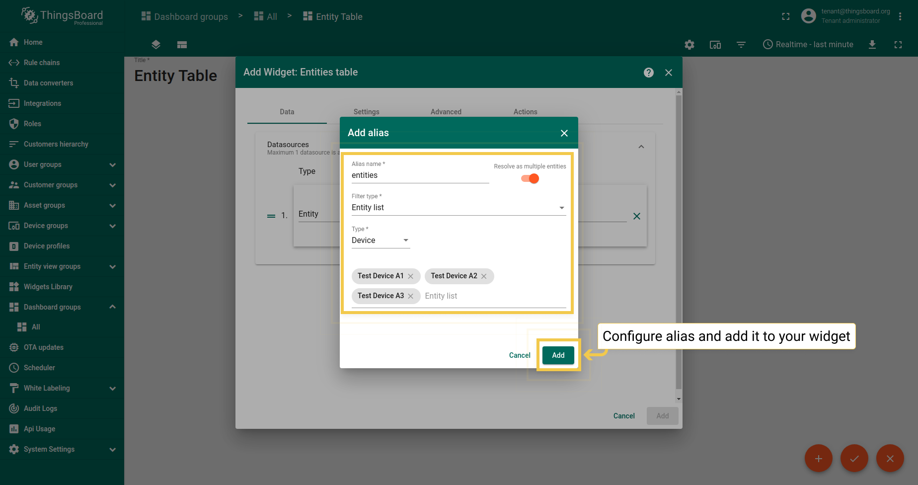 You can learn how to add an alias and aliases types by following the link below the screenshots section. After configuring the alias settings, click Add.